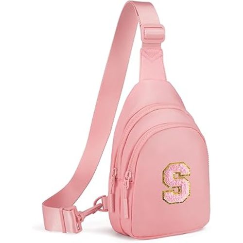 Small Initial Sling Bag for Girls & Women - Cute Crossbody Fanny Pack Gift