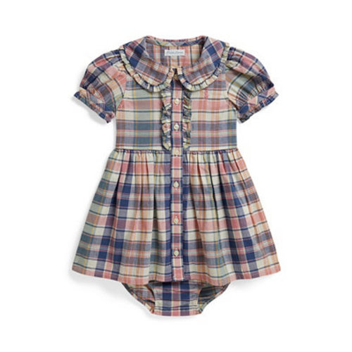 Baby Girls' Plaid Shirtdress with Bloomer