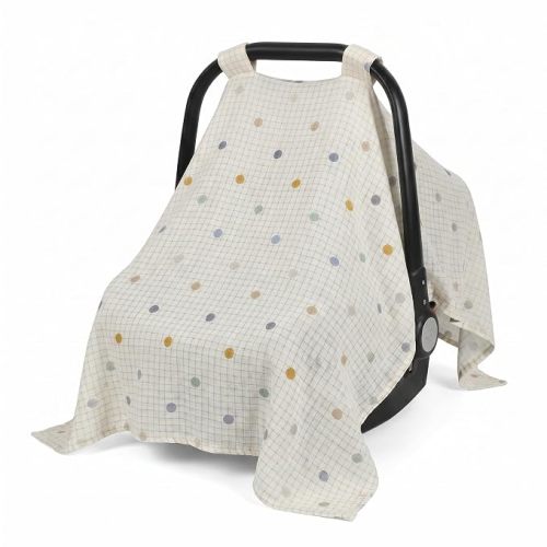 Beatoutou Baby Car Seat Cover,100% Muslin Cotton Carseat Covers for Baby Boy/Girl,UniversalInfant Car Seat Cover for Newborn Summer Essentials,Soft & Breathable