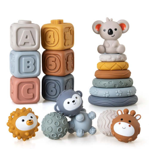 Baby Stacking Sensor Silicon Toys Set-2 – Baby Sleep Better
