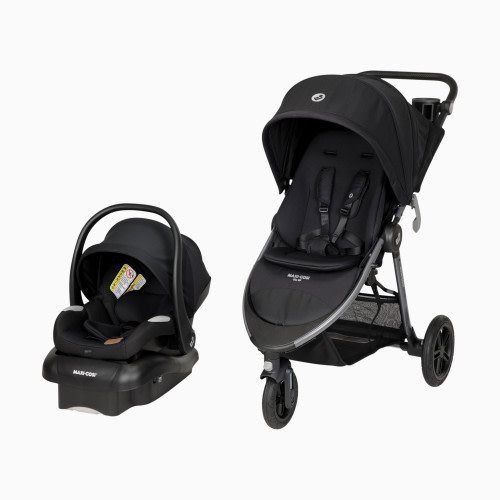 Gia XP Luxe 3-Wheel Travel System - Midnight Black