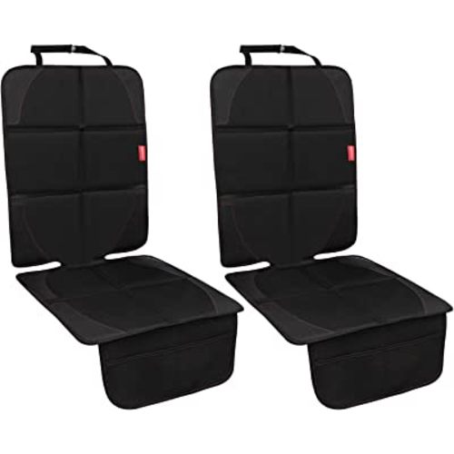 MORROLS Car Seat Protector, 2 Pack Carseat Protector with Thickest Padding, Baby/Pets for Child Car Seat-Mesh Pockets-Waterproof-Universal Size(Black)