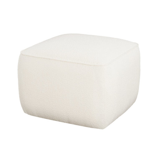 Modern Upholstered Square Ottoman with Boucle Fabric, Minimalist Accent Footrest, White | Wayfair