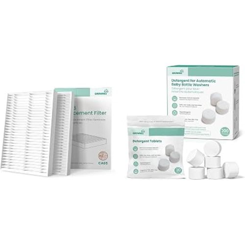 GROWNSY 2PCS HEPA Filters Detergent Washing Tablets 200PCS