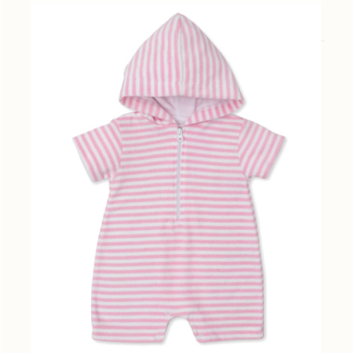 Cabana Terry Stripes Pink Romper