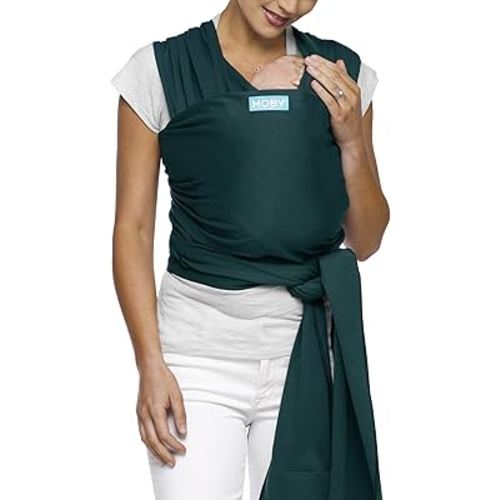 Moby Baby Wrap Carrier Classic for Newborns to Toddlers (8-33lbs), Infant Sling Carrier, Lightweight & Hands Free Design, Adjustable for All Body Types (Pacific)