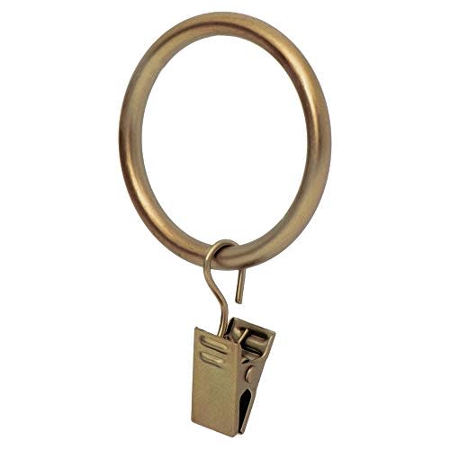 Ivilon Drapery Curtain Clip Rings - Clips Ring for Panels 1.7", Set of 14 Warm Gold