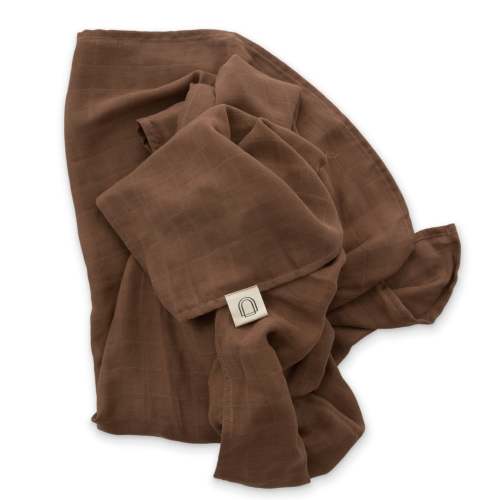 Baby Mocha Brown Bamboo Muslin Swaddle – Soft & Breathable Newborn Blanket by Ellie Sue
