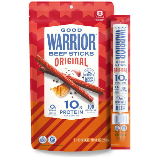 Good Warrior Grassfed & Finished Original Beef Sticks, 8 oz Resealable Bag
