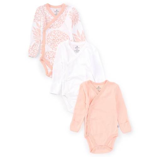 Honest Baby Girls Newborn-9 Months 3-Pack Side Snap Bodysuit Set