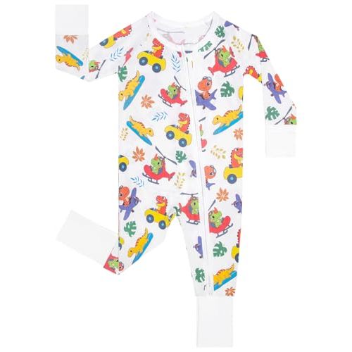 GUISBY Baby Footless Pajamas, Rayon of Bamboo, Core, NB-2T | Rayon of bamboo softness, 2-way zipper, fold-over mittens, footless or footed comfort, sleep & daily wear