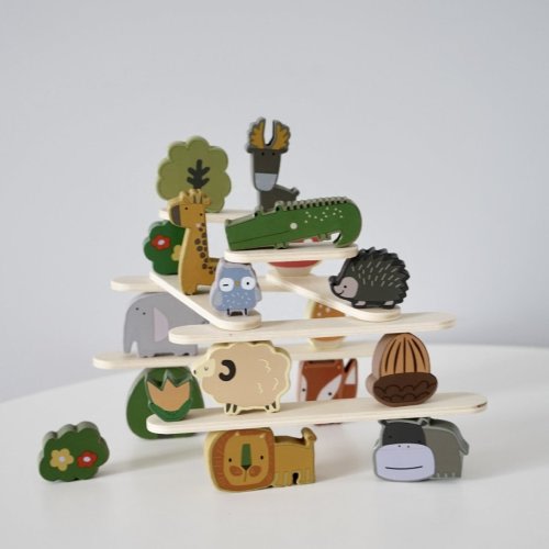 Wooden Animal Stacking Blocks | Montessori Forest Balancing Toy | Ages 3+ – Playroom Collective