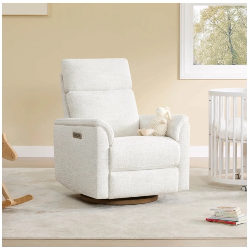 Lulla Power Swivel Nursery Glider Recliner with Power Headrest and Nightlight