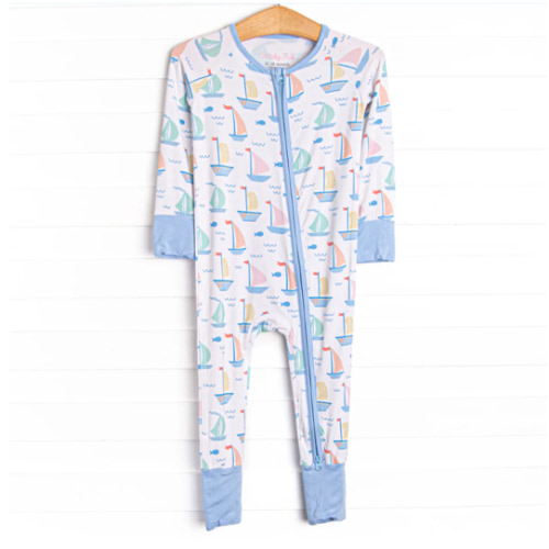Dock Days Bamboo Zippy Pajama, Blue – Stitchy Fish
