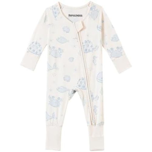 Baby Pajamas for Girls Boys, Soft Viscose from Bamboo Convertible Footie Sleeper, Foldover Feet, 2-Way Zip