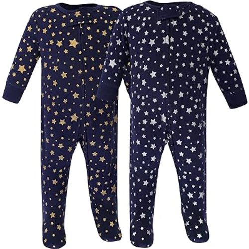 Hudson Baby Baby Girls' Cotton Sleep and Play