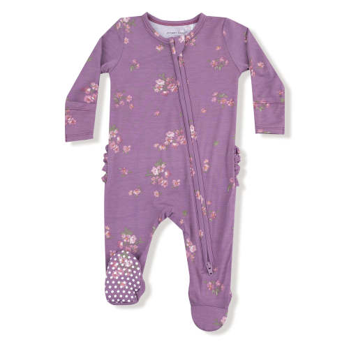 2-Way Zip Ruffle Footie, Woodsorrel