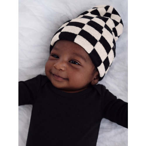Baby's First Hat®, Black/Sand Checkerboard