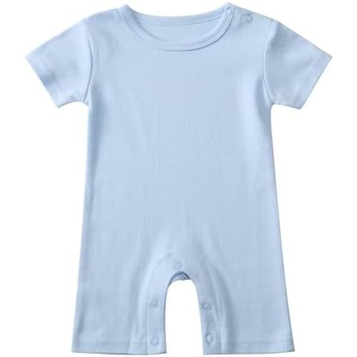 Newborn Short Sleeve Romper Solid Jumpsuit Cotton Infant Clothes Baby Girl Boy One-Piece Outfit 0-12 Months