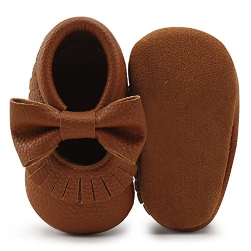 DELEBAO Infant Toddler Baby Soft Sole Tassel Bowknot Moccasinss Crib Shoes
