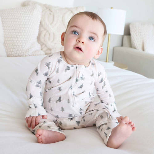 Evergreen Bamboo Waffle Convertible Zip Romper