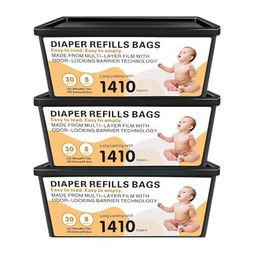 Diaper Pail Easy Roll Refill Bags,Compatible with Genie Easy Roll Signature