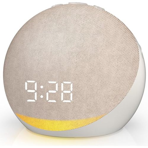 Sound Machine Alarm Clock for Bedroom: 25 Natural Sleep Sounds - White Noise Machine for Adults Kids Baby - Gentle Wake Up Alarm with Bluetooth Speaker - Putty