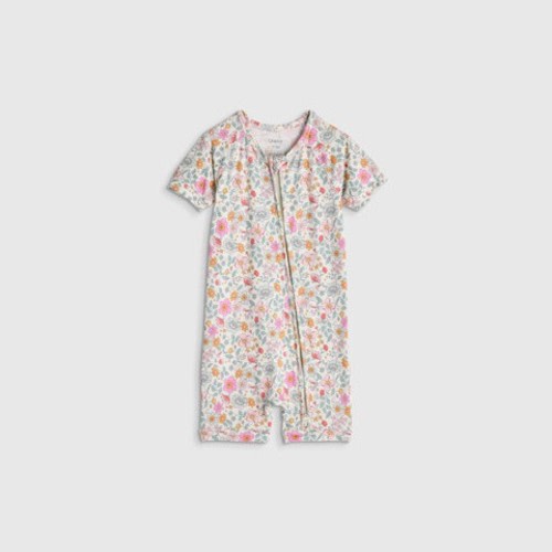 Quince Bamboo Shortie Onesie Pajama - Soft Ditsy Floral