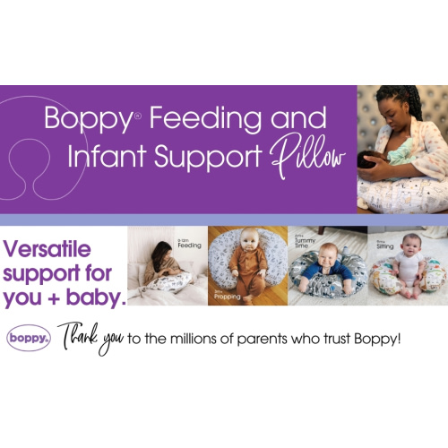 Boppy Original Nursing Pillow and Positioner, Notebook Black and Gold, Cotton Blend Fabric with allover fashion - Black/Gold