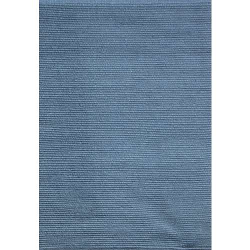 Solid Denim Blue Flatweave Eco Cotton Rug (6x9)
