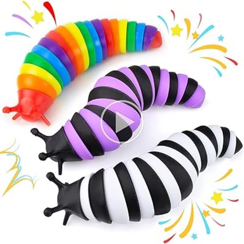 IFiwin 3PC Fidget Slug, Sensory Slug Fidget Toys for Autistic Kids Adults, Stress Toys, Toddler Toys,Stress Relief Fidget Toy