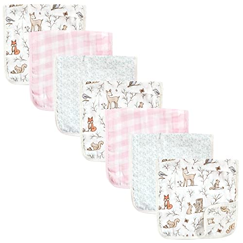 Hudson Baby Unisex Baby Muslin Burp Cloth 7pk, Enchanted Forest, One Size