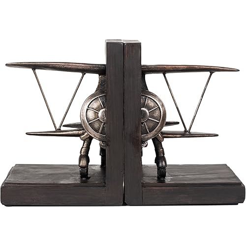 Roman Giftware Inc., Home Décor, Every Day Gifts, 7.75" H Airplane BOOKENDS,Religious, Inspirational, Durable (4x3x7)