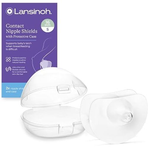 Lansinoh Contact Nipple Shields for Nursing Mothers, with Case, 2 Count