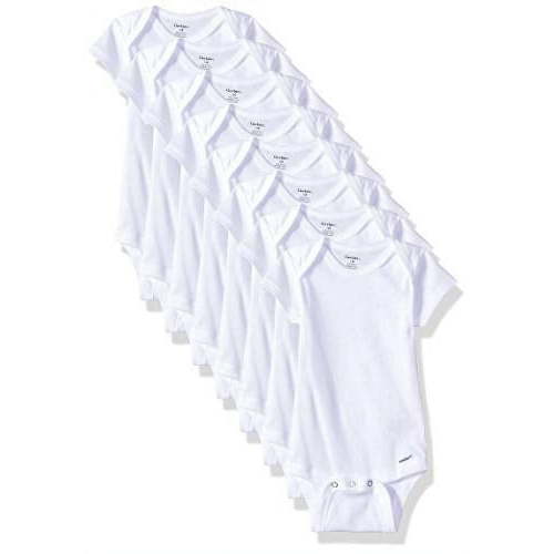 Gerber Baby Boy or Girl Gender Neutral Short Sleeves Onesies Bodysuits, 8-Pack, Sizes Newborn - 24M