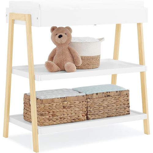 Delta Children Scout Changing Table - Greenguard Gold Certified, Bianca White/Natural