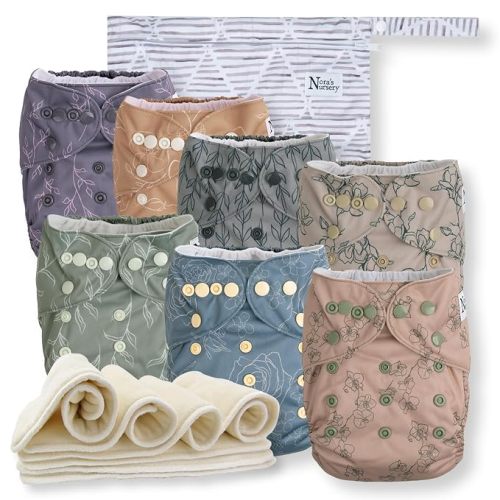 Nora's Nursery Cloth Diapers | 7 Pack | Waterproof,Reusable and Washable