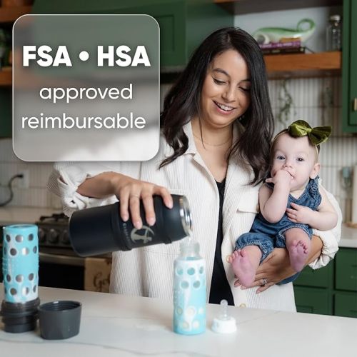 Ceres CHILL OG Breastmilk Chiller & Warmer – 12–34oz Portable Breast Milk Cooler, Storage & Baby Bottle for Travel, Work or On-The-Go – Pump Compatible Container – Future’s So Bright White