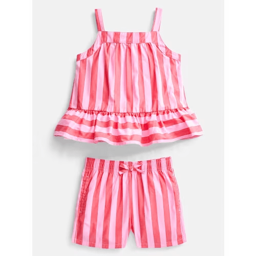 Wonder Nation Toddler Girls' Striped Tank Top and Shorts Set, 2-Piece, Sizes 12M-5T