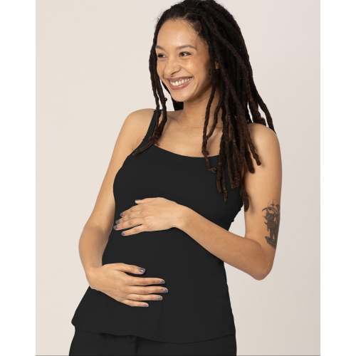 Bamboo Lounge Around Nursing Tank | Black - Kindred Bravely