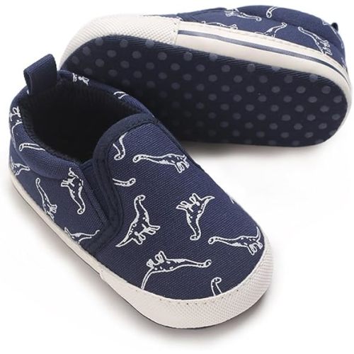 Clowora Unsex Baby Boys Girls Canvas First Walkers Shoes,Infant Non Slip Soft Sole Toddler Flat Lazy Loafers Sneaker