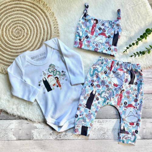 Spirited Away Baby Gift Set: Kawaii Leggings, Bodysuit & Hat