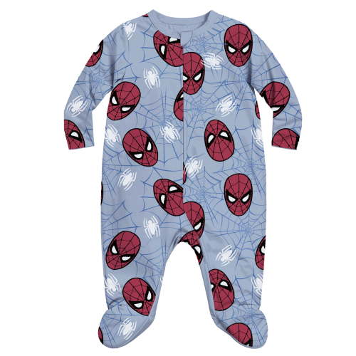 Spiderman Baby Boy Printed Long Sleeve Footed Sleep N Play, Sizes Newborn- 9 Months