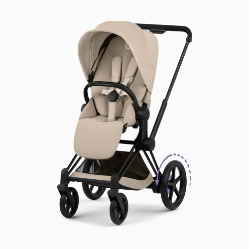 Cybex e-PRIAM Stroller - Matte Black Frame/Cozy Beige Lux Seat