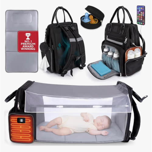 Award-Winning Baby Diaper Bag Backpack with Changing Station –Large Multifunction Waterproof Diaper Bag, Warm Bottle Pockets, Travel Baby Organizer Mom & Dad, Newborn Baby Essentials, Newborn Gift