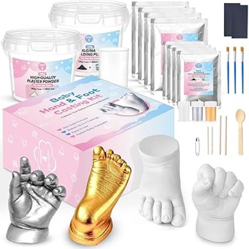 Nabance Baby Hand Casting Kit for 0-9 Months (4 Pack), DIY Hand & Footprint Mold, Baby Molding Kit Hands and Feet Suitable for New Mom Gift, Baby Shower, Christmas, First Birthday, Parties