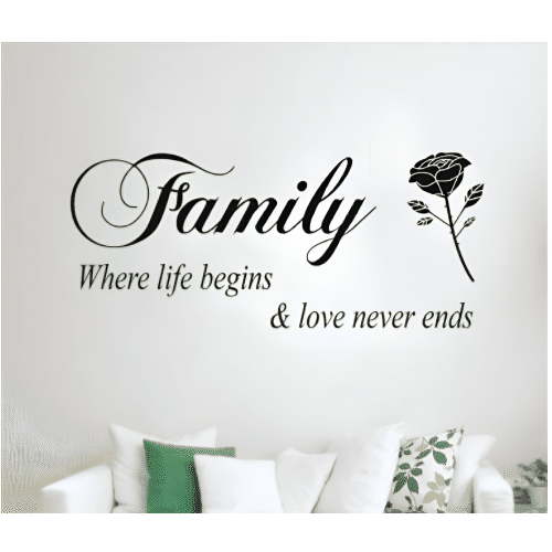 Decalgeek Wall Stickers Removable Family Rose Pattern Home Decors Decal Stickers Home Decoration for Living Room Bedroom Home