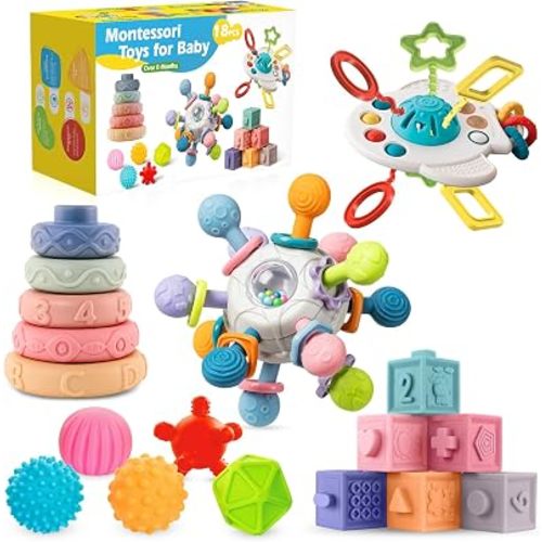 0-3-6-12 Months Baby Toys, 5 in 1 Montessori Toy For Babies Gift for Babies