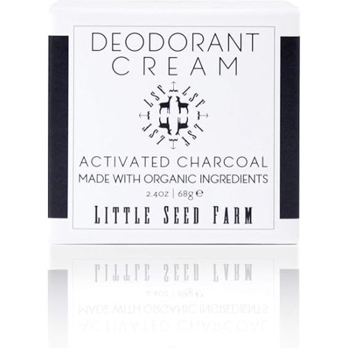 Little Seed Farm All Natural Deodorant Cream - Activated Charcoal - Aluminum Free Deodorant for Women or Men, Net Wt. 2.4oz | 68g