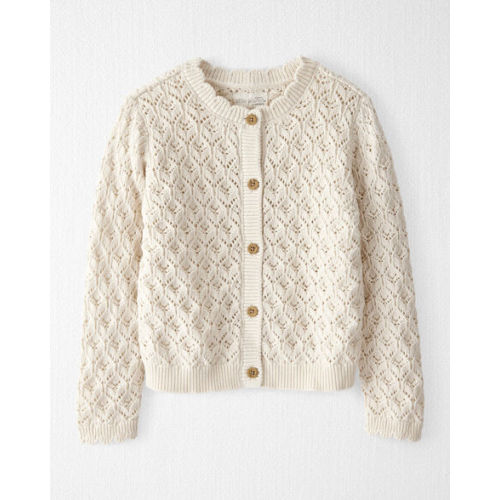 Toddler Girl Organic Cotton Pointelle Sweater Knit Cardigan - Little Planet | Carter's